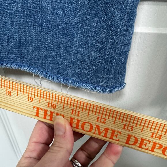 FRAME Le Palazzo Crop High Rise Wide Leg Blue Jeans Women’s 31 Frayed Hem - Picture 11 of 11